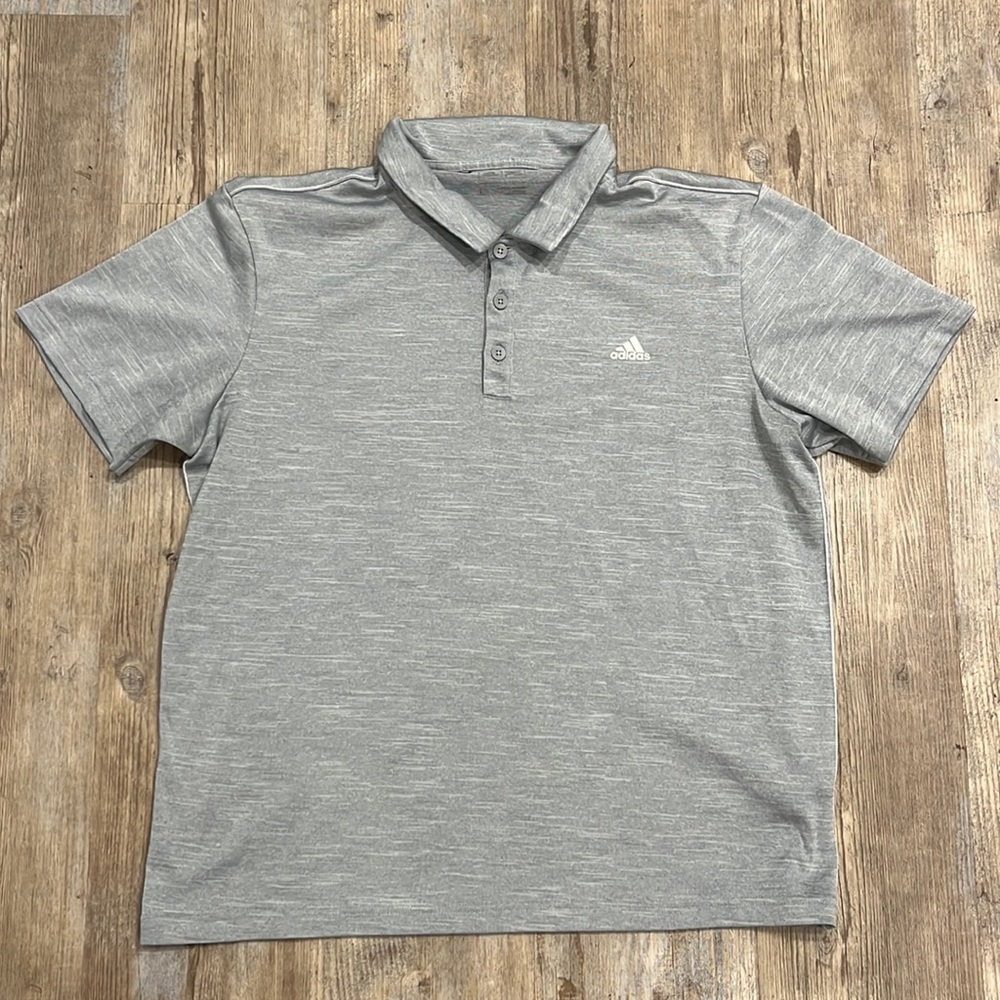 adidas Men's Heather Gray Polo Shirt